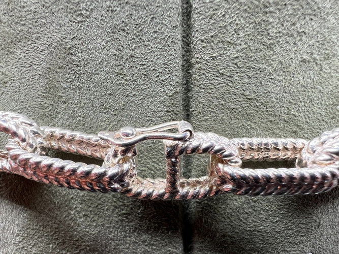 Collier Collier chaîne mailles tressées argent 58 Facettes 653119