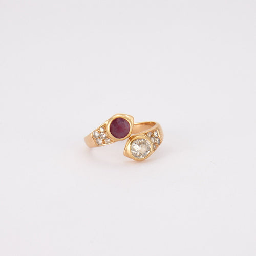 Bague 51 Bague Toi & Moi Diamant Rubis 58 Facettes