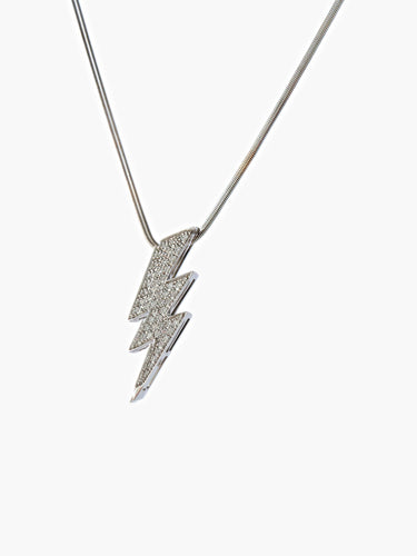 Collier Pendentif sur chaîne Eclair Diamants signé STEFERE 58 Facettes