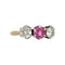 Bague 54 Bague or jaune trilogie saphir rose et diamants 58 Facettes 1-1187/2