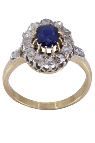 Bague BAGUE POMPADOUR SAPHIR ET DIAMANTS 58 Facettes 076831