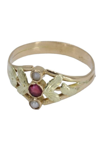 Bague BAGUE NAPOLÉON III PERLES ET RUBIS 58 Facettes 061351