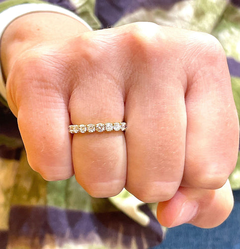 Bague 53 Alliance or jaune et diamants 58 Facettes