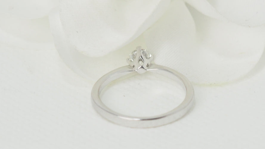 Bague 55 Bague Solitaire Diamant 0,51ct Or Blanc 58 Facettes 32293