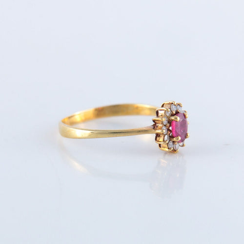 Bague 56.5 Bague Marguerite pierre rouge 58 Facettes JE148
