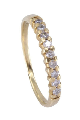 Bague 51 Demi alliance Or jaune Diamants 58 Facettes 081291