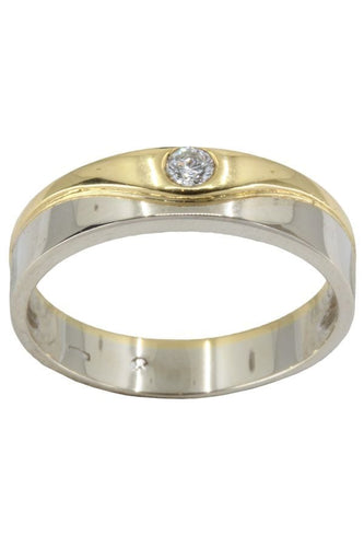 Bague BAGUE JONC 2 ORS DIAMANT 58 Facettes 053911