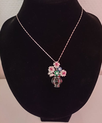 Broche Broche-pendentif Panier De Fleurs 58 Facettes 446