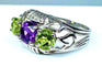 Bague Bague péridots et améthyste 58 Facettes AB247