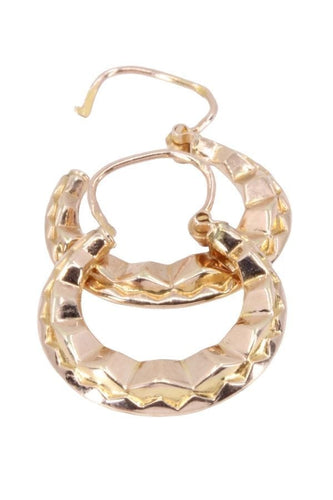 Boucles d'oreilles Créoles anciennes en or rose 58 Facettes 061761