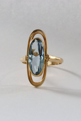 Bague 57 Bague vintage en or 14 carats avec spinelle synthétique 58 Facettes