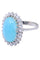 Bague 53 MARQUISE TURQUOISE ET DIAMANTS 58 Facettes 076861