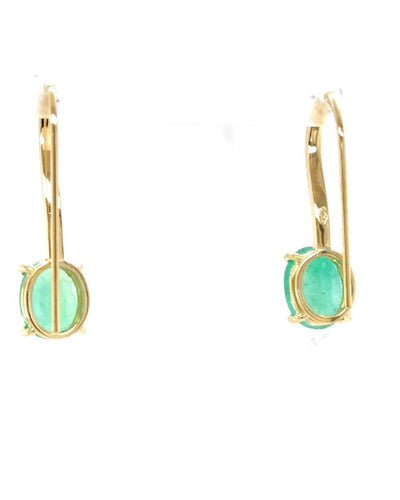 Boucles d'oreilles Boucles d'oreilles en or jaune avec émeraude et diamant 58 Facettes