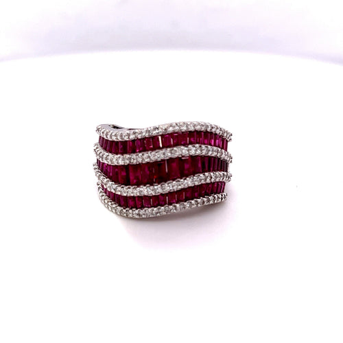 Bague Parure Rubis et Diamants 58 Facettes