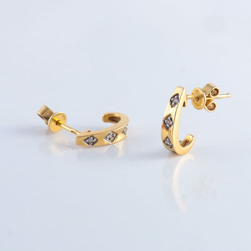 Boucles d'oreilles Demi-créoles Diamants 58 Facettes JE8