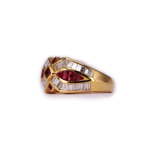 Bague Bague Or Jaune Diamants et Rubis 58 Facettes N2864