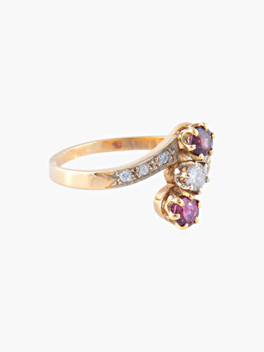 Bague 51 Bague Trilogie Rubis Diamants 58 Facettes