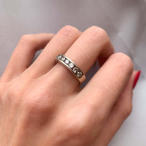 Bague 52 Demi-alliance 10 Diamants 58 Facettes JE109