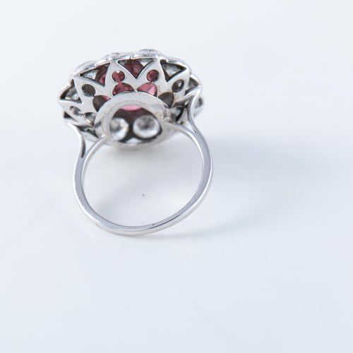 Bague 52 Bague Pompadour platine tourmaline 58 Facettes