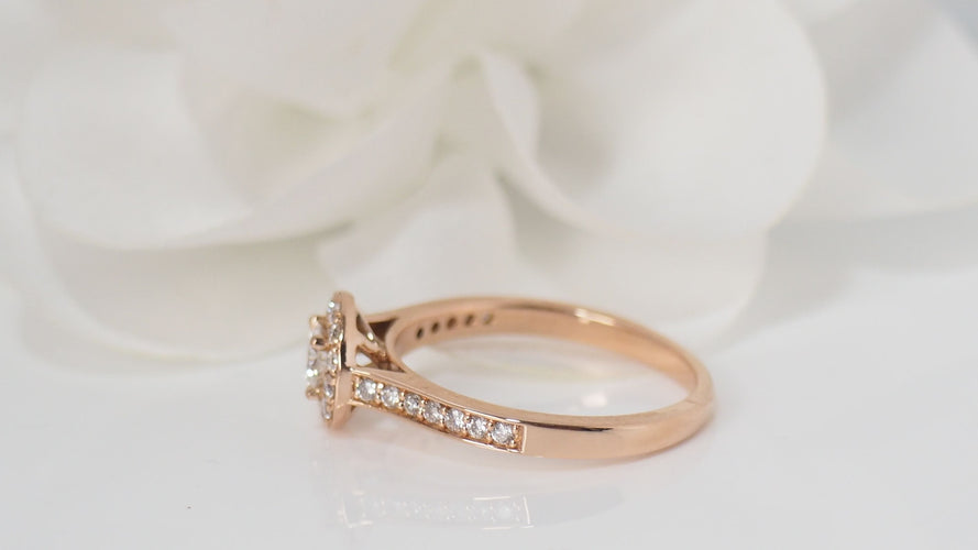 Bague 52 Bague Solitaire En Or Rose Et Diamants 58 Facettes 31748