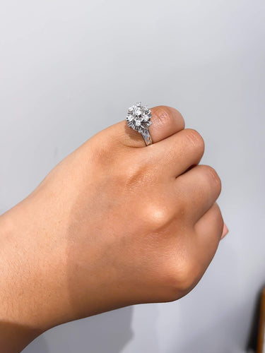 Bague Bague Or Blanc diamants 58 Facettes