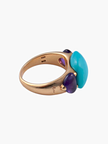 Bague Bague Pomellato Capri Turquoise Améthystes 58 Facettes