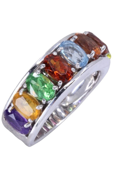 Bague 55 BAGUE MODERNE TUTTI FRUTTI 58 Facettes 081111