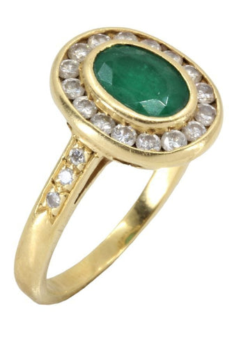 Bague 54 MARQUISE MODERNE ÉMERAUDE ET DIAMANTS 58 Facettes 054761