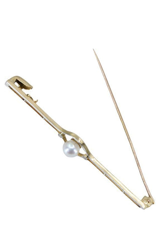 Broche BROCHE BARRETTE ANCIENNE PERLE ET DIAMANTS 58 Facettes 047860