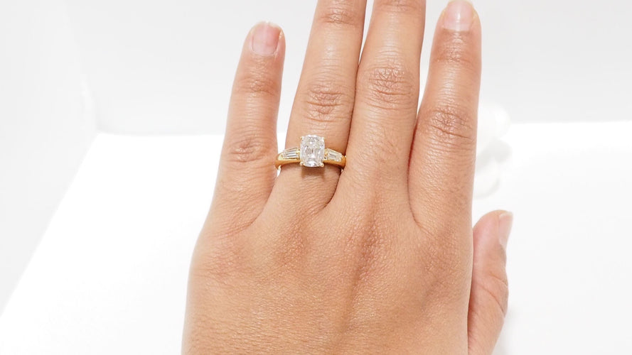 Bague 55 Bague diamant coussin 2cts 58 Facettes 32374