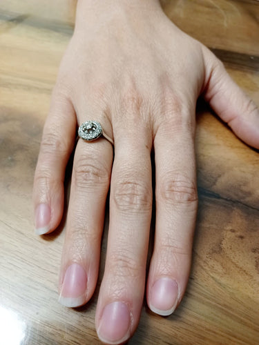 Bague 53 Bague Or Blanc Diamants 58 Facettes