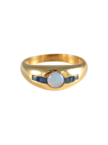 Bague Bague Jonc Opale Saphirs 58 Facettes