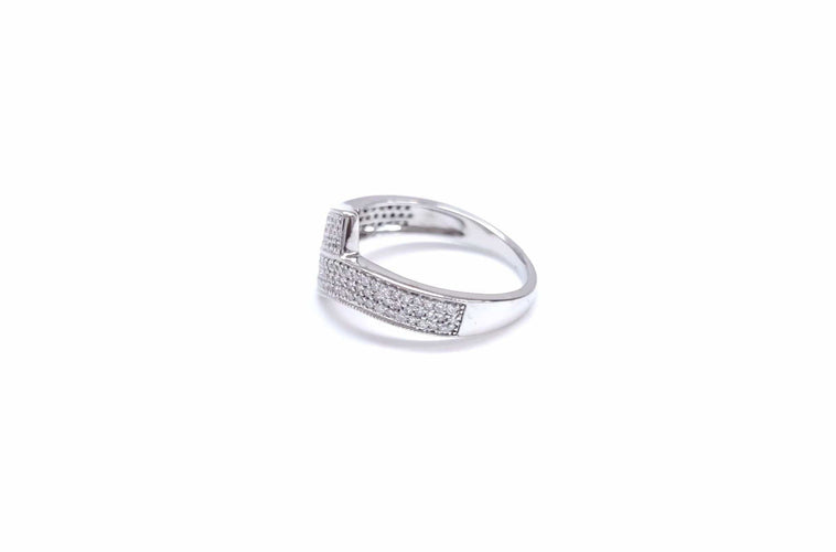 Bague 56 Bague en or blanc, diamants 58 Facettes RA-467/1