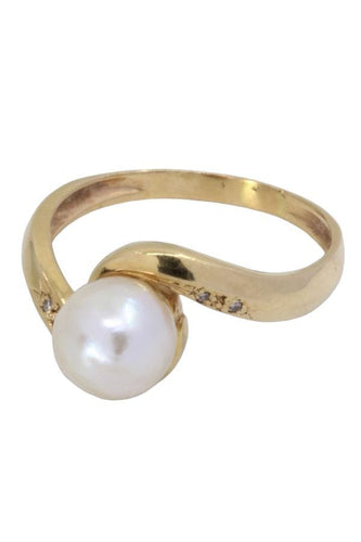 Bague 56 BAGUE TOURBILLON PERLES ET DIAMANTS 58 Facettes 056721