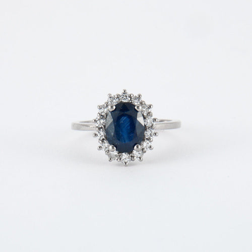 Bague Bague Marguerite Diamants Saphir 58 Facettes