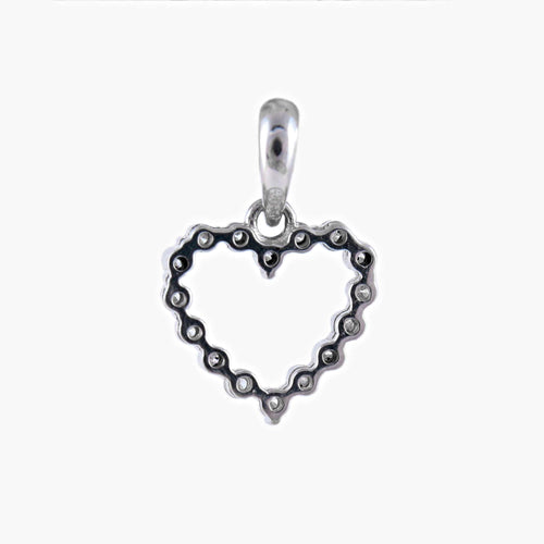 Pendentif Pendentif "coeur" or blanc et diamants 58 Facettes P1L17