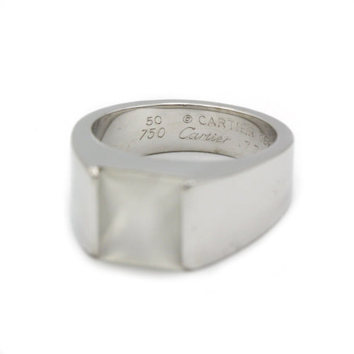 Bague 50 Bague Tank Cartier en Or blanc & pierre de lune 58 Facettes 230160R
