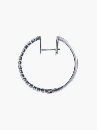 Boucles d'oreilles Créoles Or Blanc, Pavage diamants 58 Facettes