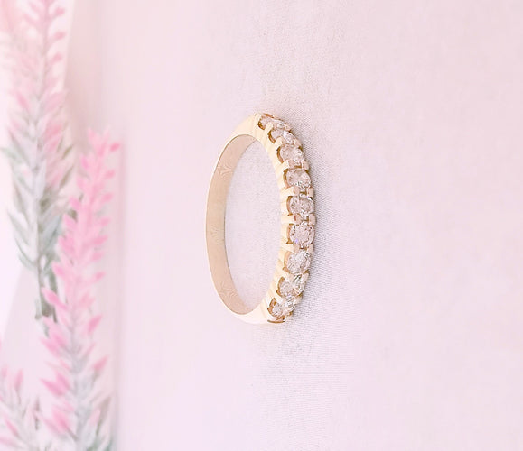 Bague Demi Alliance Diamants 0,45 ct Or Jaune 58 Facettes AA 1486