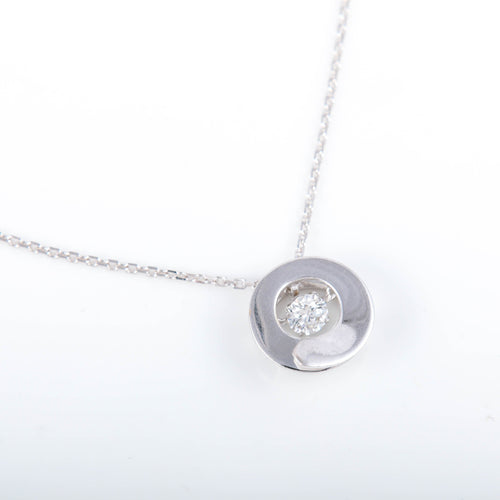 Collier Collier Pendentif Solitaire or blanc 58 Facettes JE703