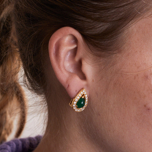 Boucles d'oreilles CARTIER - Clip d’oreilles Emeraudes Diamants 58 Facettes