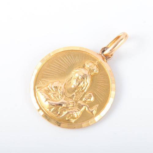 Pendentif Pendentif médaille religieuse deux sens or jaune 58 Facettes 2558