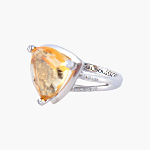 Bague 49 MAUBOUSSIN - Bague Citrine Diamants 58 Facettes