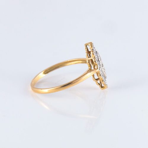 Bague 54 Bague Marquise deux ors 58 Facettes JE200