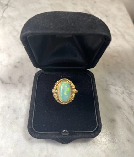 Bague 53.5 Bague ancienne, Art Nouveau, opale 58 Facettes