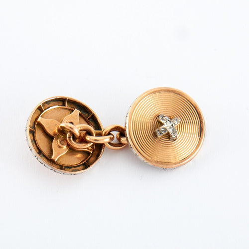 Boutons de manchette Parure d'habit Diamants Or et Platine 58 Facettes