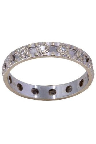 Bague 53 ALLIANCE MODERNE 14 DIAMANTS 58 Facettes 077811