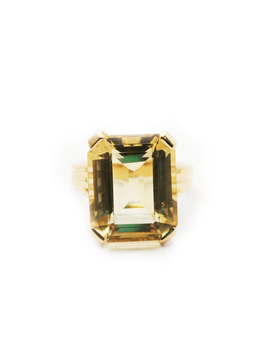 Bague Bague or jaune et citrine 58 Facettes