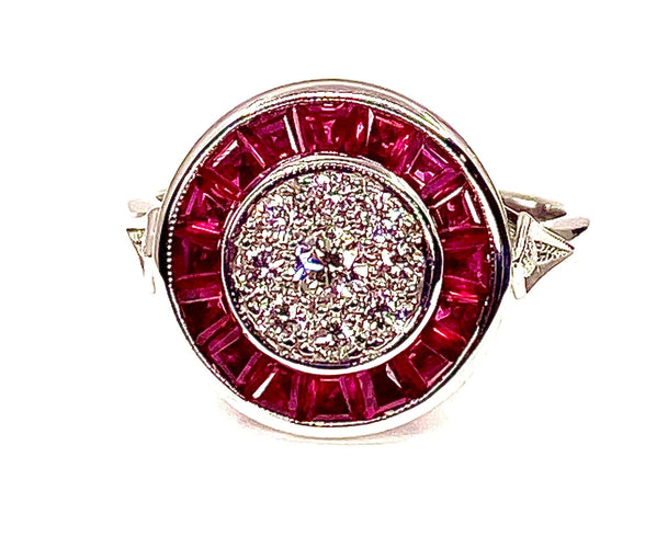 Bague Bague Or blanc Rubis et Diamants 58 Facettes AB221