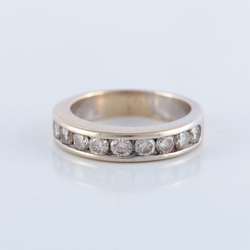 Bague 52 Demi-alliance 10 Diamants 58 Facettes JE109